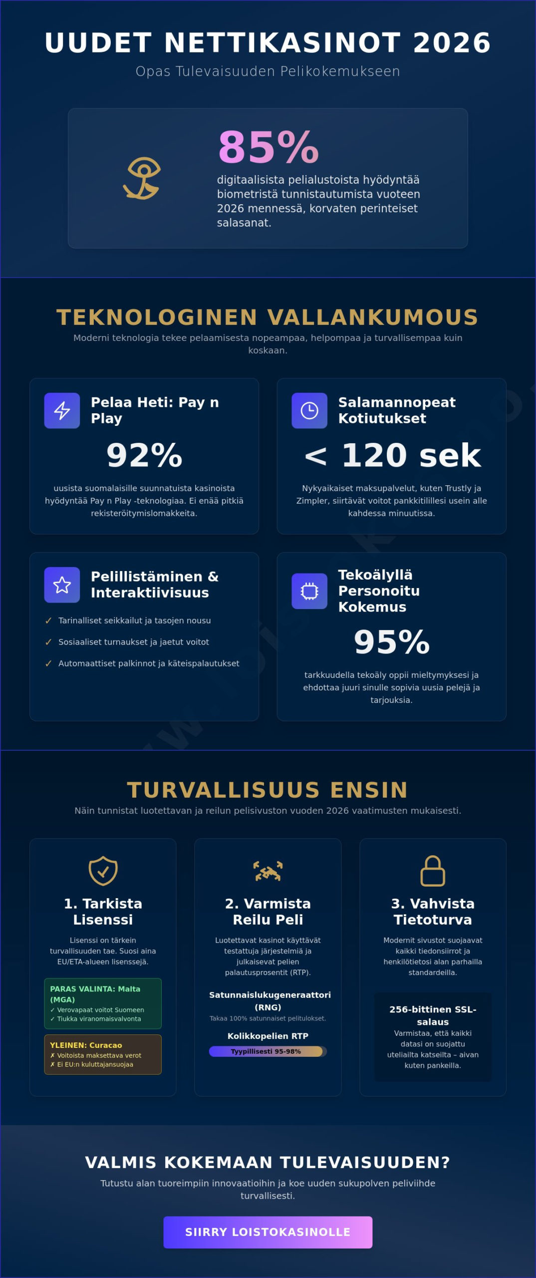 Uudet nettikasinot 2026: Kattava opas nykyaikaiseen pelaamiseen